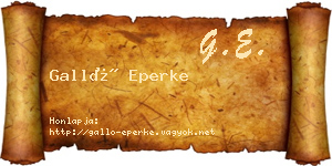 Galló Eperke névjegykártya